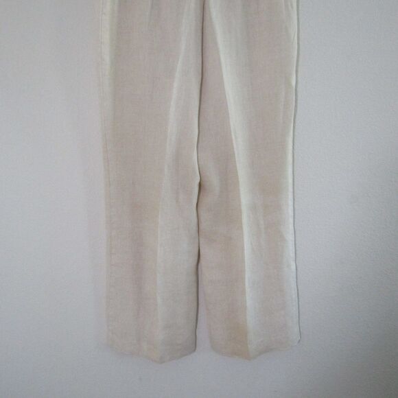 Alfani Women's Pants Large Beige Linen Pull On Wide Leg Coastal Beach Lagenlook - Picture 7 of 8